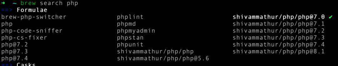Mac系统安装多版本 PHP，低版本 PHP